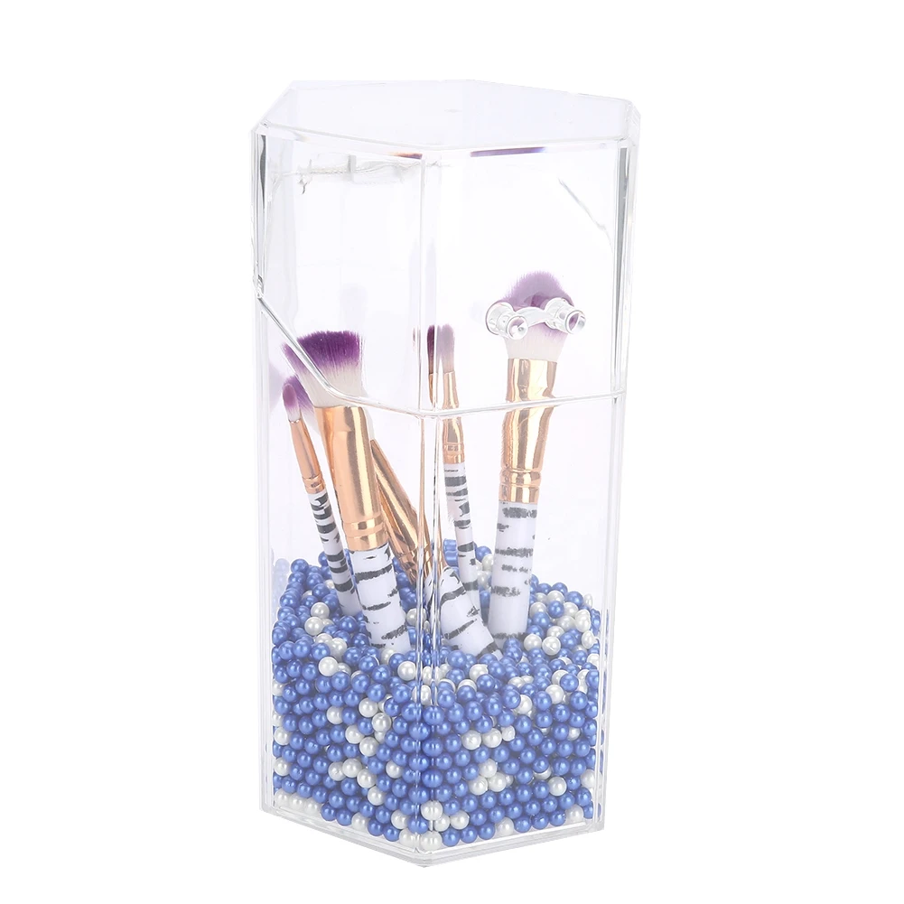 

Plastic Dust-proof Cosmetic Nail Brush Storage Box Makeup Holder with Lid Transparent Makeup Brush Storage box with cover
