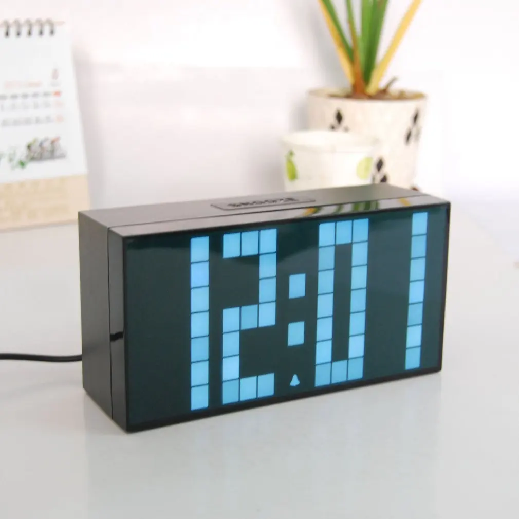

Electronic desktop LED Alarm Clock Temperature Sounds Display Home Decoration Clock Calendar Table Clocks