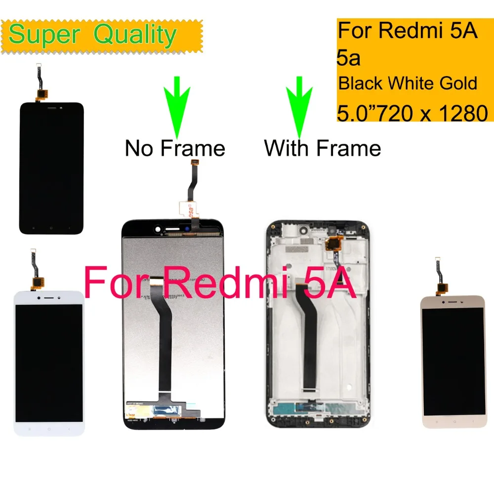 

10Pcs/lot For Xiaomi REDMI 5A monitor LCD Display Touch Screen Digitizer Sensor Pantalla monitor LCD Assembly With Frame 5.0"