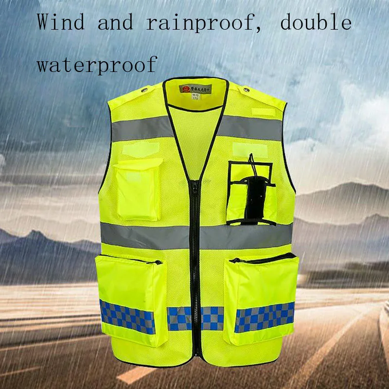 

Reflective Safety Warning Vest Working Clothes Reflectante Chaleco Day Night Protective Vest For Cycling Road Traffic YFY017