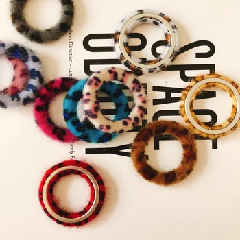 

Leopard print Plush ring diy earrings jewelry making supplies hand made jewelry findings
