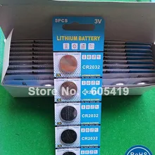40 карт(200 шт)/много CR2032 3 v литиевые плоские батареи Батарея 5 шт за в блистерной картонной упаковке монета клеток