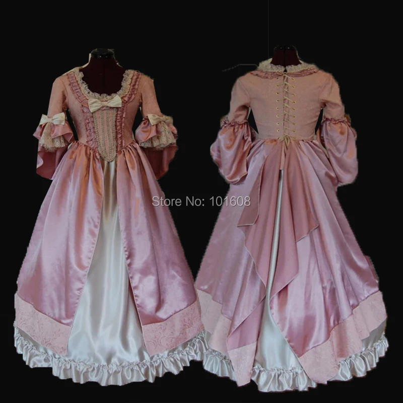 

Tailored!Royal Pink Vintage Costumes Duchess Princess Civil war 18th Rococo Marie Antoinette DRESS Victorian dresses HL-386