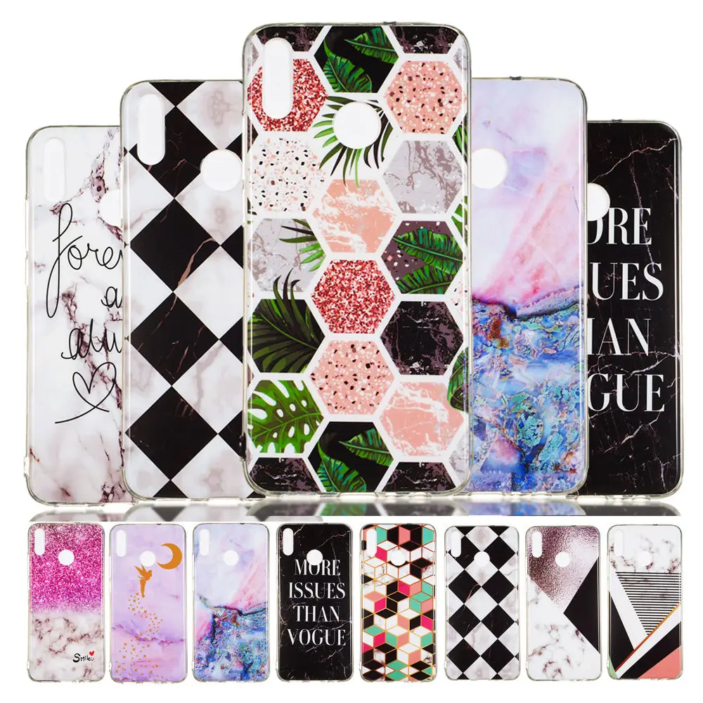 

Honor 8X Marble Phone Case For Huawei Honor 8X 8C 7X 10 8 9 LITE P smart Nova 3i Y3 Y5 2018 Cases Cover Silicone TPU Back Cover