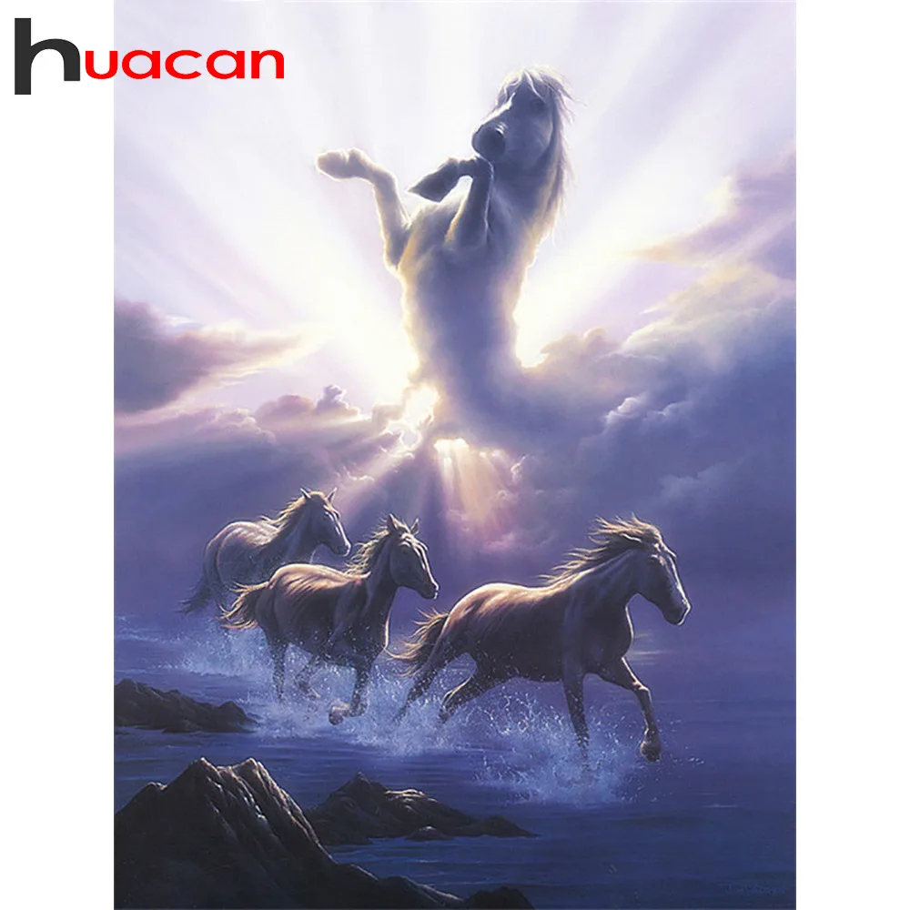 

Huacan 5D Diamond Painting Full Square Animal Horse Rhinestone Picture Embroidery Sale Diamond Mosaic Home Decor Dropshipping