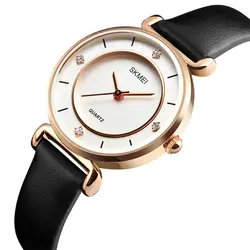 Skmei женские часы кожаный ремешок Кварцевые женские часы лучший бренд роскошные женские часы 1330