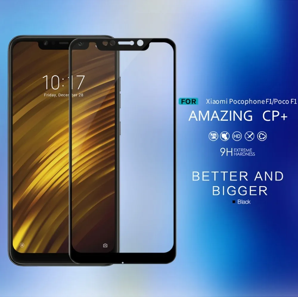 NILLKIN чехол CP+ Закаленное стекло пленка для xiaomi POCOPHONE F1 полное покрытие стекло протектор экрана для xiaomi POCO F1