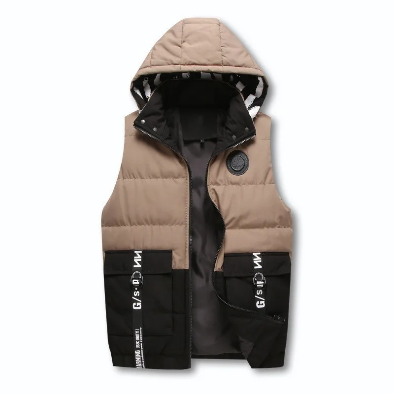 2018 New Pattern Winter Men's Wear Even Hat Clothes Vest Tide Brand Leisure Time Cotton Loose Coat Cotton-padded | Мужская одежда