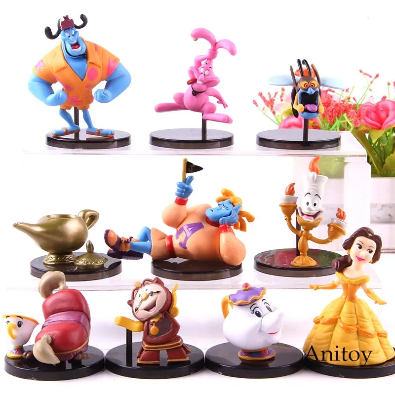 Aladdin Beauty And The Beast Figure Action Belle Kawaii Cute Collection Model Toys 5pcs/Set Aladdin Beauty And The Beast Figure Action Belle Kawaii Cute Collection Model Toys 5pcs/Set