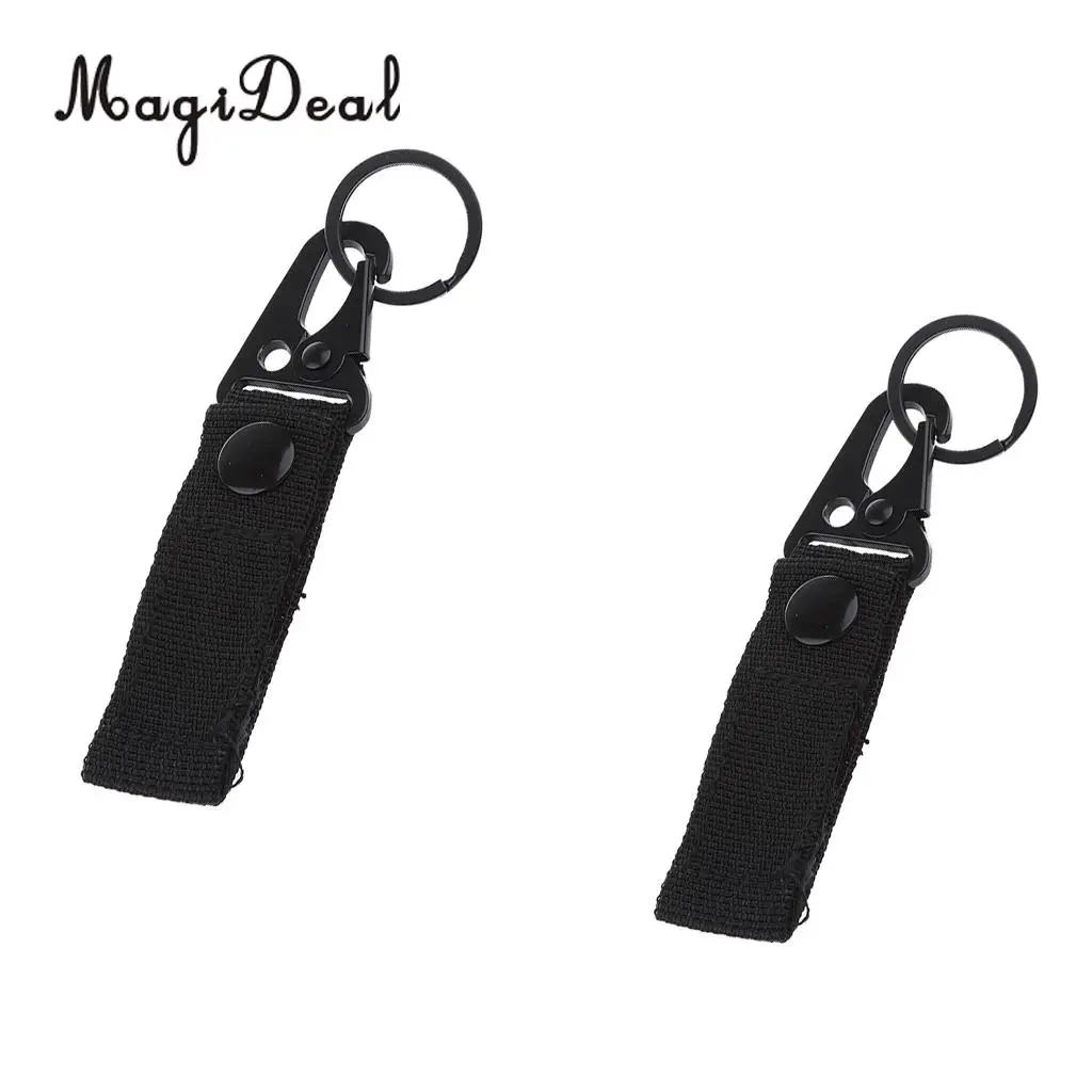 2pcs Tactical Gear Molle Keychain Clip Nylon Belt Key Chain Holder