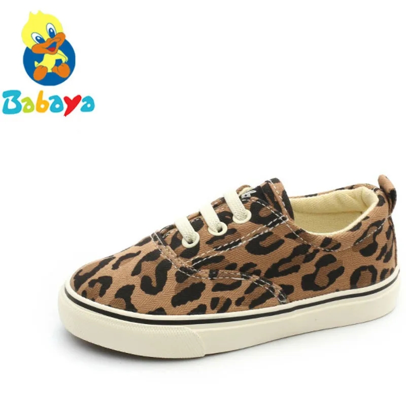 

Children Canvas Shoe Girl Casual Shoes Baby girl boy sneakerrs 2019 Spring New Pattern Leopard Print Cloth kid Shoe