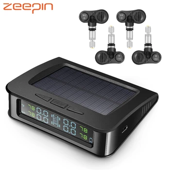 

Smart Car TPMS Tyre Pressure Monitoring System Solar Power charging Digital LCD Display Auto Security Alarm With 4 Sensor