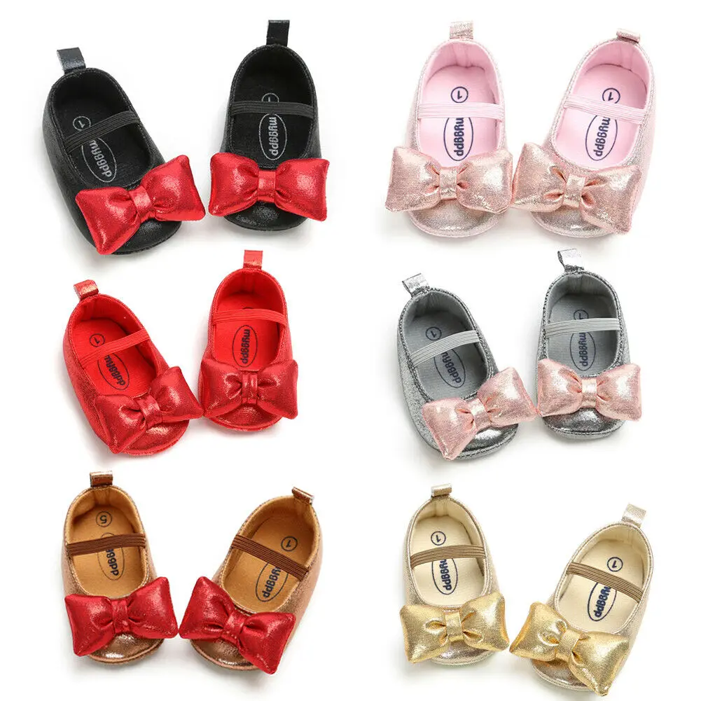 Туфли принцессы для маленькой девочки; Детские модельные туфли для девочек; вечерние туфли для маленьких девочек с большим бантом