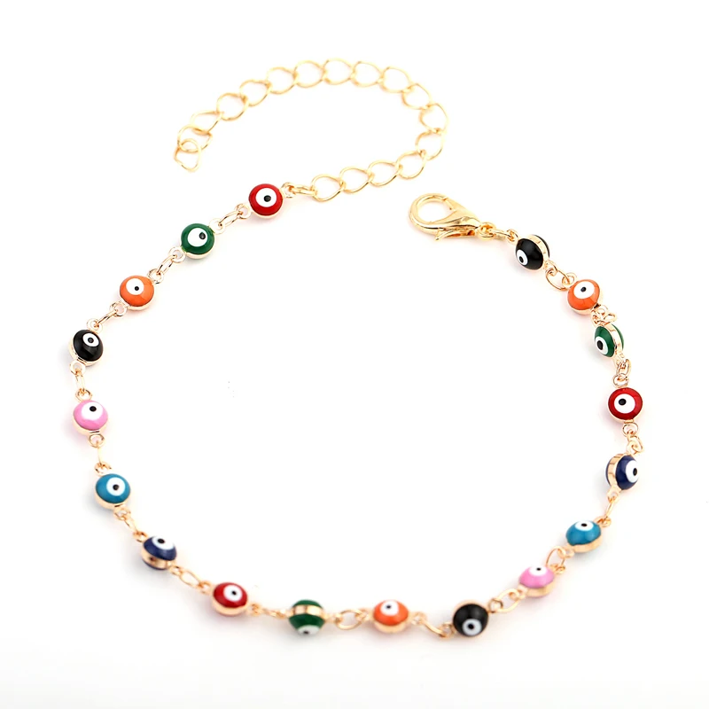 

Boho Turkish Evil Eyes Beads Anklets For Sandals Pulseras Tobilleras Mujer Pendant Anklet Bracelet Foot Jewelry Beach Anklet