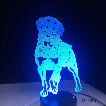 

3D Visual Lamp Bulldog Poodle Jack Russell Terrier Rottweiler Dobermann LED Kids Night Light Dog Style Desk Light Lamp AW-1584