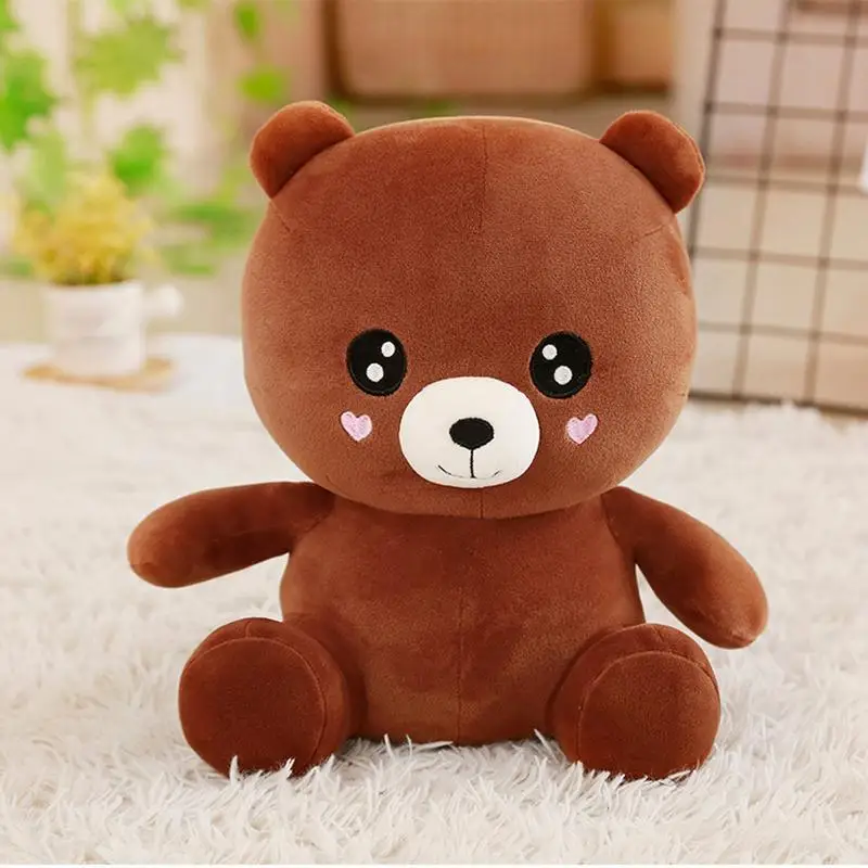 25 см Ткань бархатная милая кукла медведь в форме плюшевая игрушечная панда в форме куклы в форме сердца коричневый медведь в форме куклы