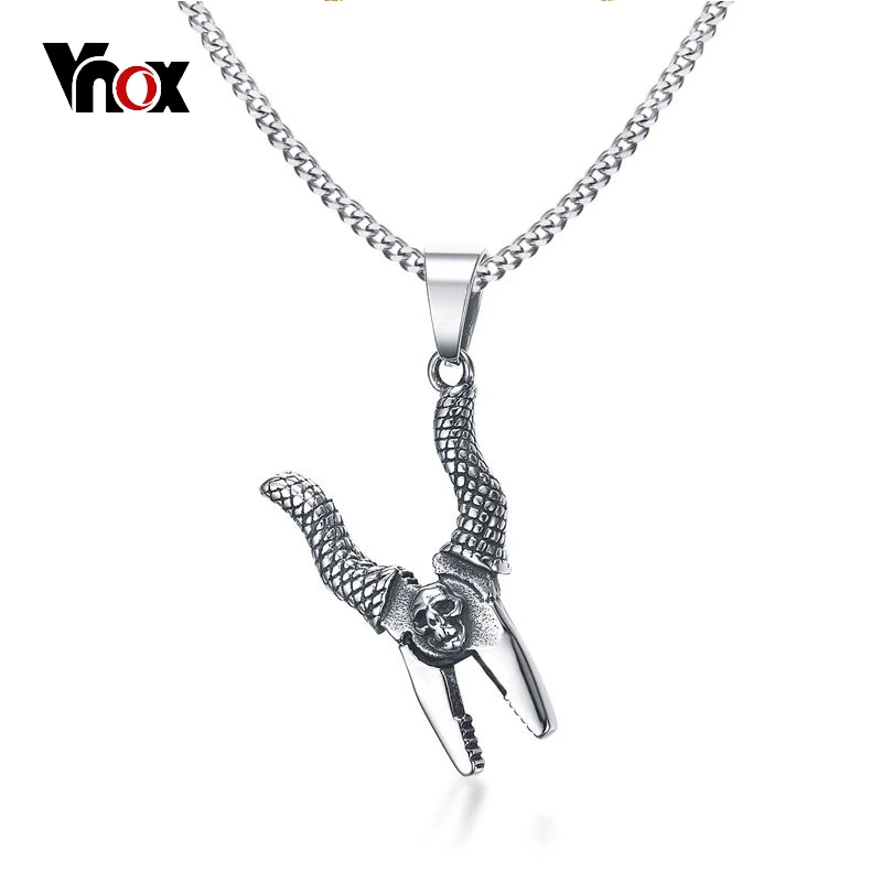 

Vnox Pliers Pendants & Necklaces Craftman Tool Stainless Steel Stylish Punk Necklace for Men Silver Color 24" Chain