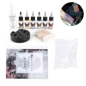 

15ml Tattoo Ink Body Paint Kit Eyebrow Permanent Makeup Tattoo Ink Set pigment Template tattoo paint cosmetics for wrist finger