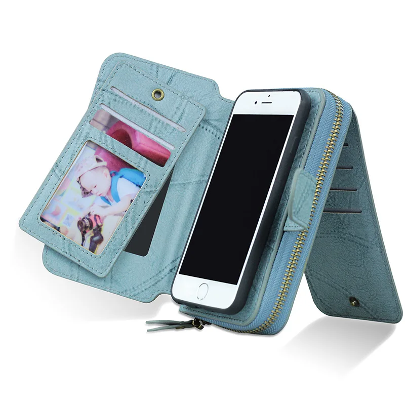 

Multi function Wallet Case MEGSHI for Samsung Galaxy S7 S8 S9 S7 edge S8 plus case retro zipper magnetic phone pocket