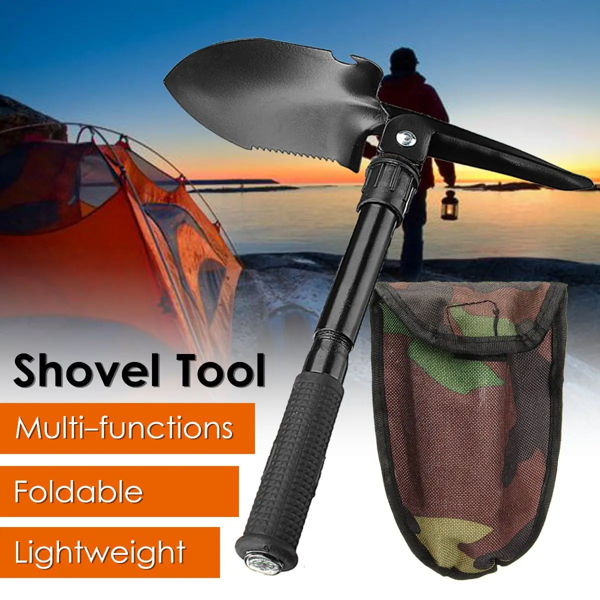 Folding Multifunction Shovel Survival Emergency Camping Shovel Axe Saw