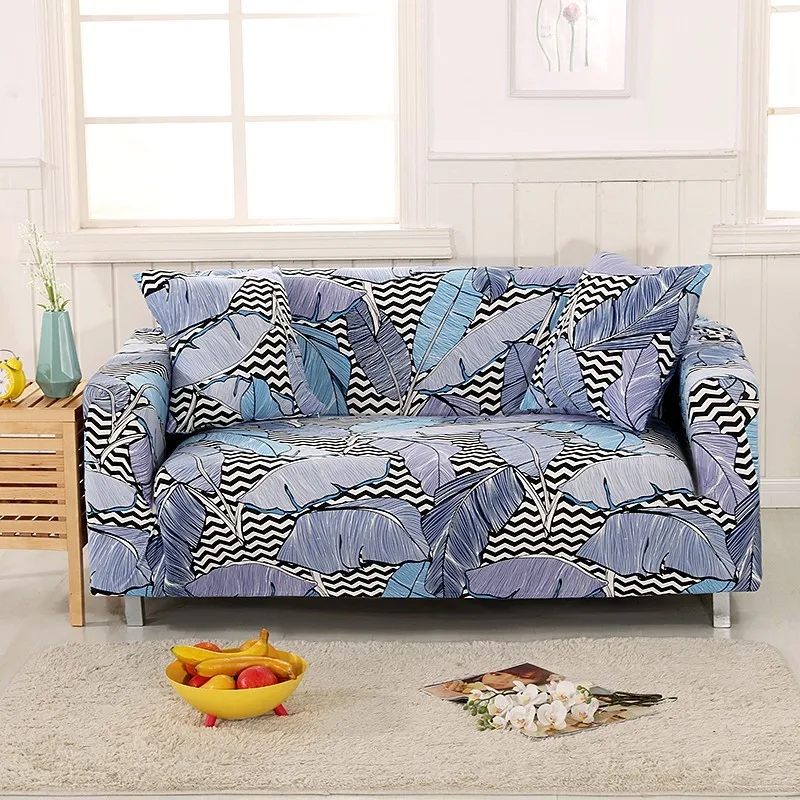 

Leaves Print Non-slip Sofa Covers Stretch All-inclusive Anti-dirty Slipcover Elastic Sofa Towel For Living Room Bedroom 1pc