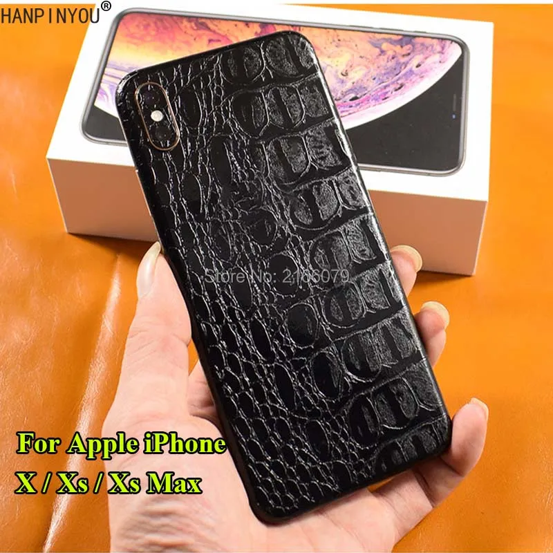 

For Apple iPhone X / XS 5.8" / XS Max 6.5" Crocodile / Snake Skin Pattern Leather Full Back Cover Matte Decals Wrap Sticker