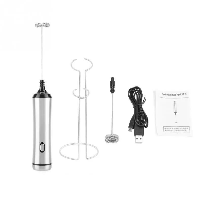 

Milk Frother Rechargeable Milk Foamer Stainless Steel Handheld Electric Milk Frother Foam Maker Withj stand Kitchen Appliance