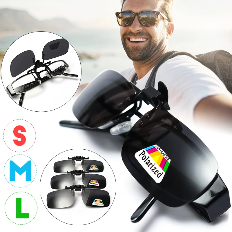 

S M L Polarized Clip On Fishing Sunglasses Fishing Eyewear Easy Clip-on Fish Sports Glasses Lens Clips Pesca Accessories