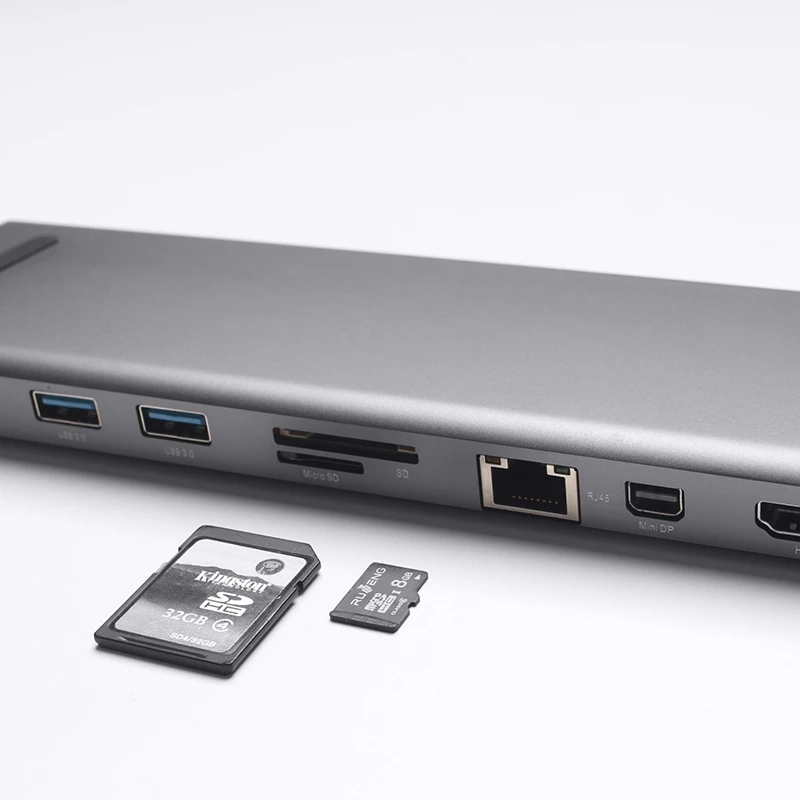 OPQ Многофункциональный 11 в 1 Usb C концентратор алюминиевый адаптер типа с 3 портами