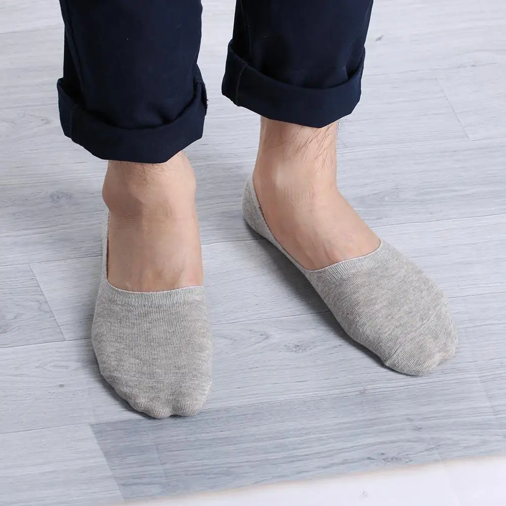 Распродажа весна осень хлопок Низкий вырез Нескользящие мужские деловые носки сплошной цвет Мужские повседневные мужские носки, оптовая