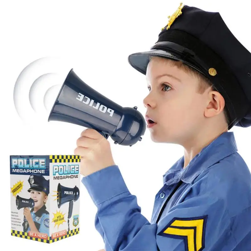 

Police Pretend Toys for Kid Child Police Megaphone w/ Siren Sounds for Policeman Fireman Boy Fire Rescue Role Play Pretend Toys