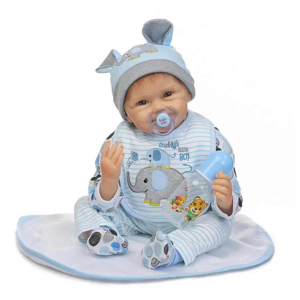 

Realistic Doll Eyes Silicone 4Years Clothes With Kids Baby Blue Collectibles Unisex 2 Reborn Soft Playmate Gift Opened