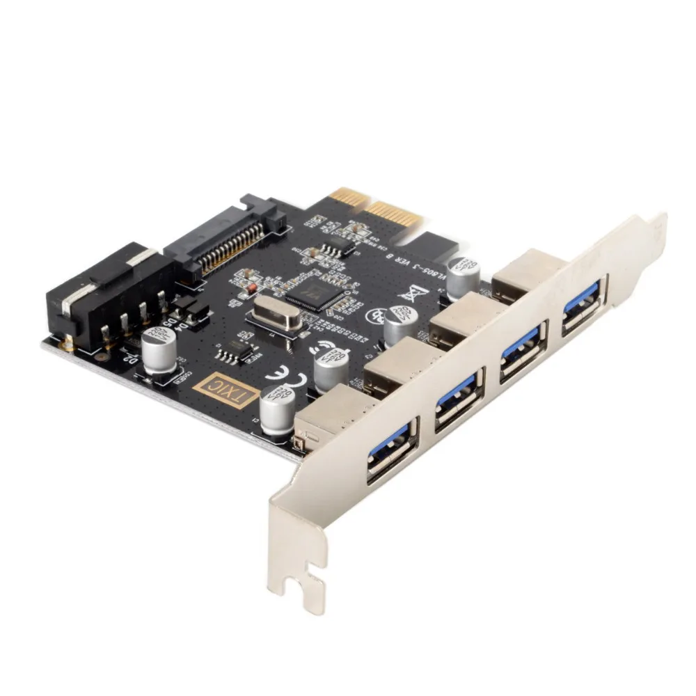 Zihan 4 порта PCI-E для USB 3,0 концентратор PCI Express Expansion Card адаптер 5 Гбит/с для материнской платы