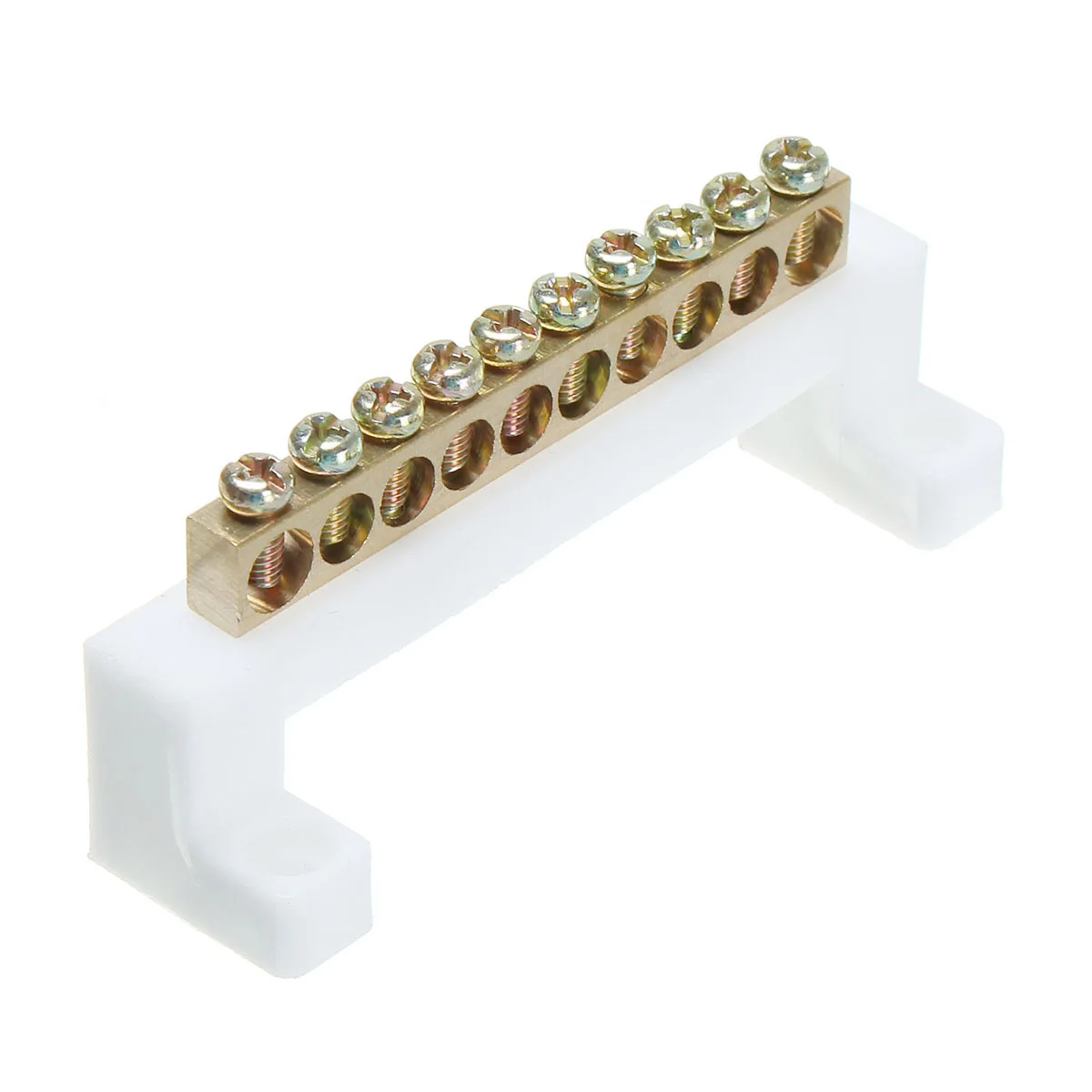

Electric Cable Bridge Design Line 10 Position Screw Copper Grounding Strip Terminal Block Bar Connector for Distribution cabinet
