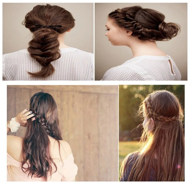 New Arrival 4pcs/set Magic Hair Braiding Twist Curler Set Hairpin Holding Braiders Pull Hair Ponytail DIY Tool Styling Tool Kit