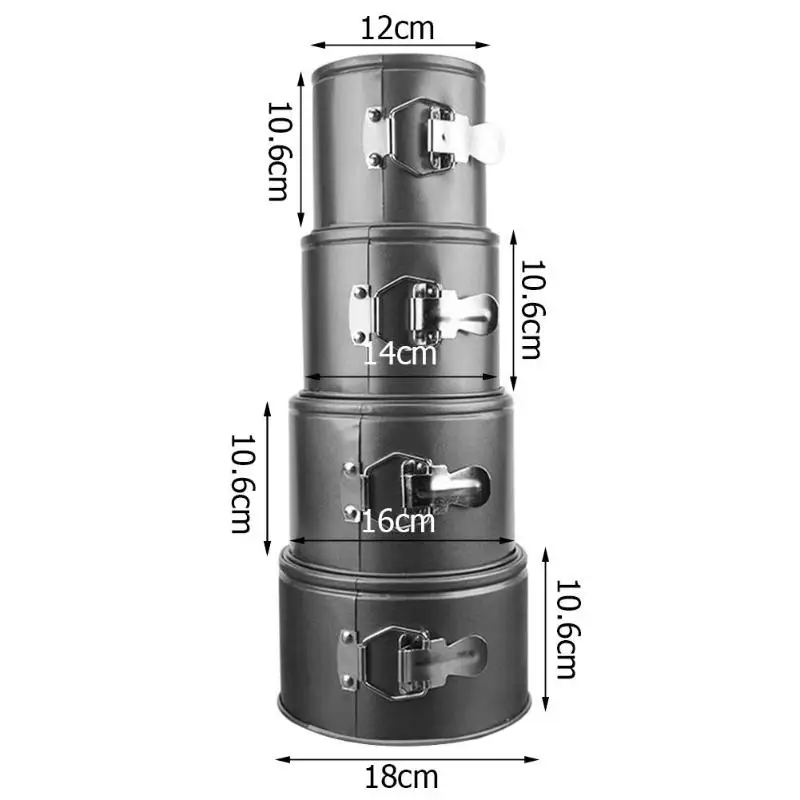 4 шт для выпечки, из углеродистой стали круглой Форма металлический антипригарная форма для выпечки тортов с пряжкой форма для выпечки торта Формы для выпечки Инструменты для тортов