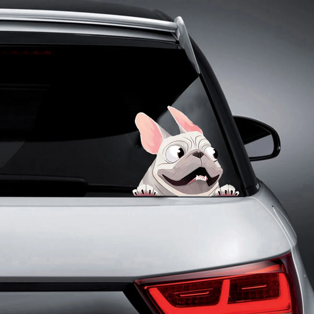 3D Забавный щенок, мультяшная Автомобильная наклейка, индивидуальная, для стайлинга автомобиля, красочное окно, для тела, виниловая наклейка, наклейка для автомобиля
