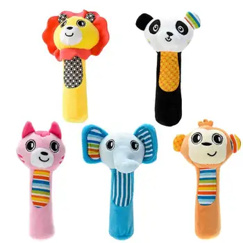 

Cute Cartoon Animals Rattles Baby Rattles Crystal Plush Cute Animal Hand Bell Educational Appease Toys Bed Bell Toys For Infant