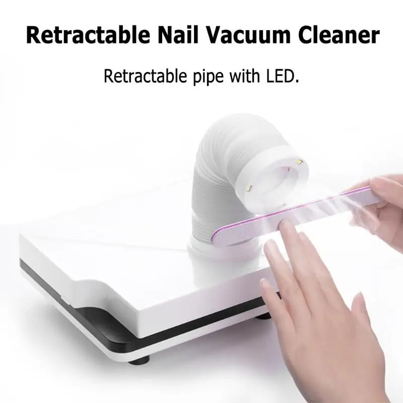 

2In1 Strong Nail Dust Collector Suction Dust Cleaner Retractable Elbow Design Fan Nail Vacuum Cleaner Machine Cleaner Salon Tool