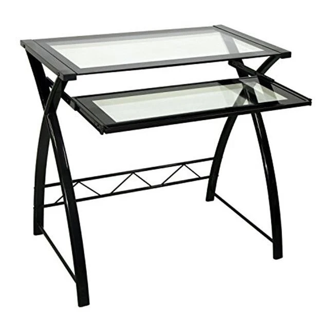 Twin Star International CD8855 High Gloss Computer Desk Black Finish