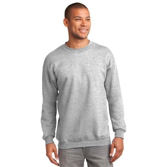 Port &amp Company PC90T Mens Essential Fleece Crewneck Sweatshirt Ash - Large Tall |