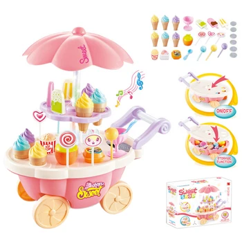 

21Pcs Children Pretend Play Candy Ice Cream Truck Early Learning Education Toys For Kids - Large Size Type