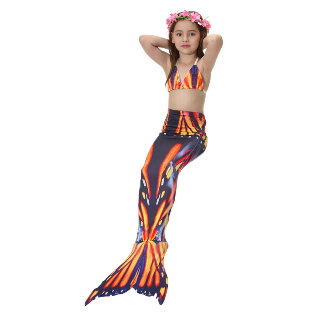 

New Arrival 3 Pcs/Set Colorful Children Mermaid Tail Princess Dress Girls Kids Mermaid Swimsuit Bikini Set Cosplay Costume
