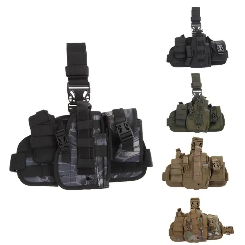 

Molle Quick Detach 600D Nylon Drop Leg Anti-Slipping Leather Holster with MOLLE Debris Pouch Holder 31cmx 19cm High Quality