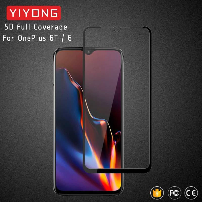 

YIYONG 5D Full Cover Tempered Glass For OnePlus 6T 5 6 T 3 3T 5T Full Glue Screen Protector For One Plus 6T 5T 6 5 3 T 3T Glass