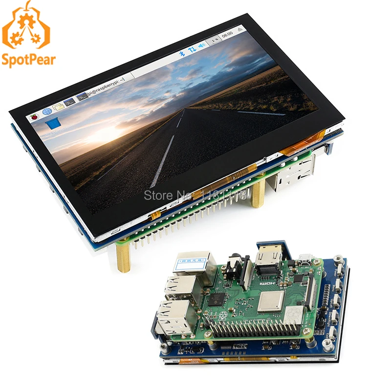 Raspberry pi Tela de Toque Capacitiva Ips 800×480 4.3 Polegada Usb Compatível com Hdmi
