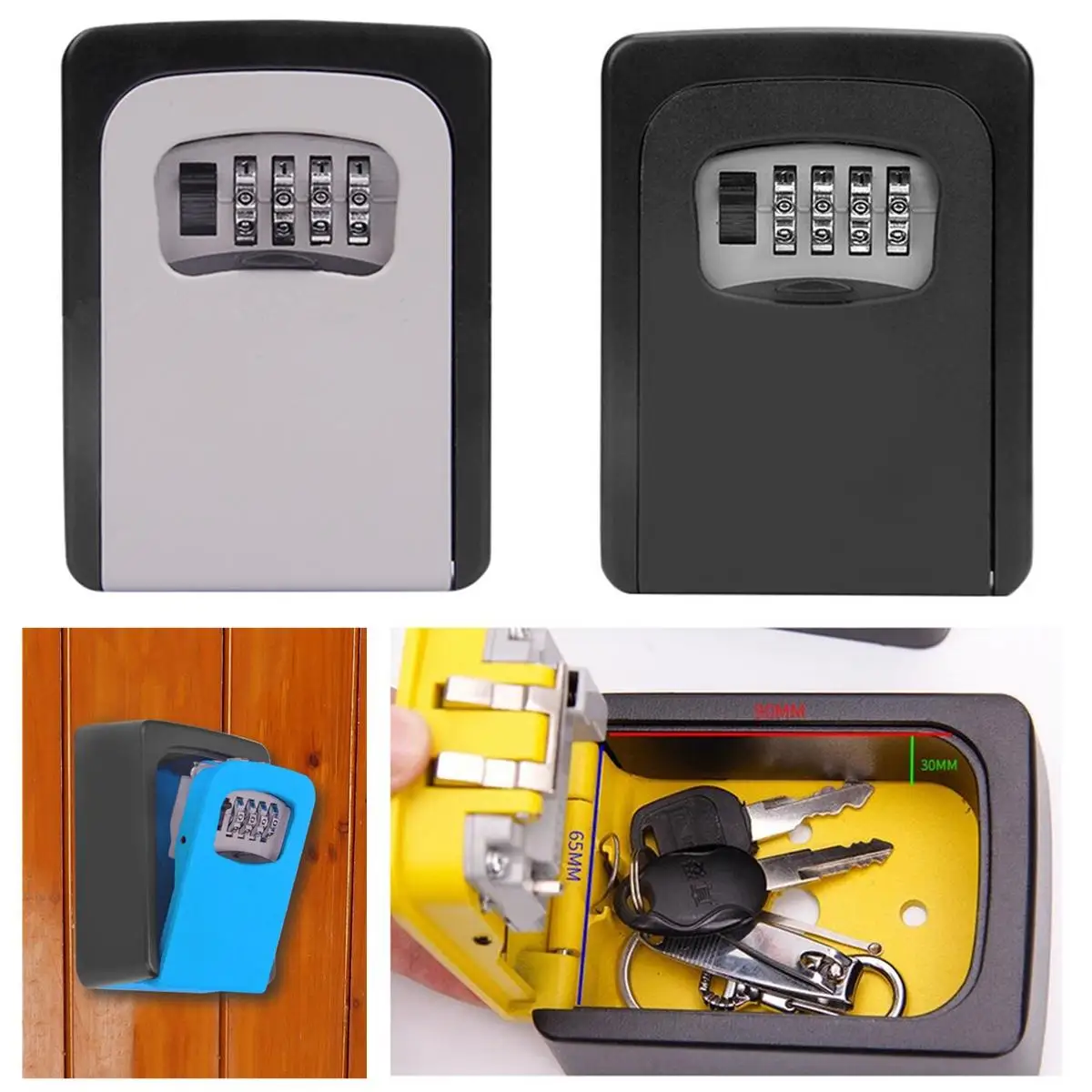 

Durable Key Storage Lock Security Box Wall Mount Holder 4 Digit Combination Safe Organizer For Home Office cassaforte seguridad
