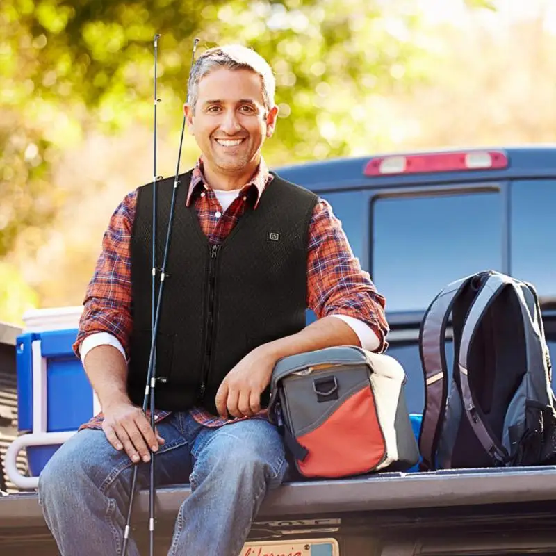 في الهواء الطلق USB سخان سترة ساخنة الدافئة سترة التدفئة الشتاء الملابس أدفأ الرجال الحرارية سترة دون أكمام تسلق التزلج الصيد