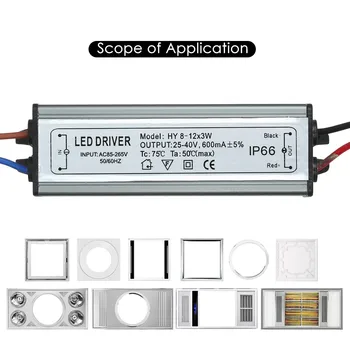

LED Constant Current Driver Power Supply Adapter Transformer Switch for Spotlights Ceiling Lamp Water Resistant LED Street Light