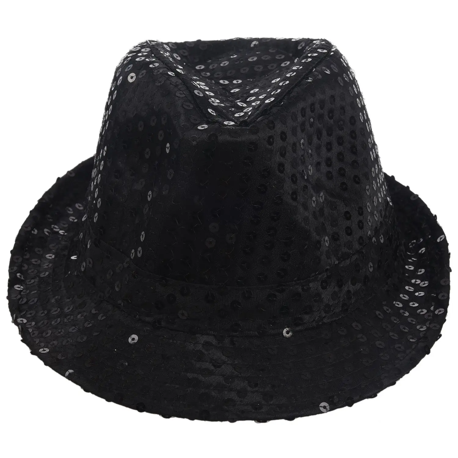 Блестящая шляпа Трилби топ шляпа нарядное платье Вечерние девичник ночной танец театральные шоу, черный